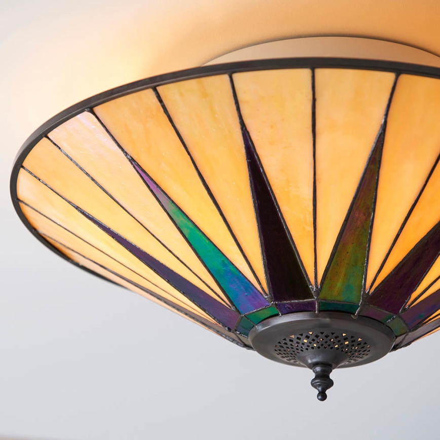 Endon 70240 - Tiffany DARK STAR kattovalaisin, 2 x E27 (max. 40 W), 230 V, halkaisija 49 cm