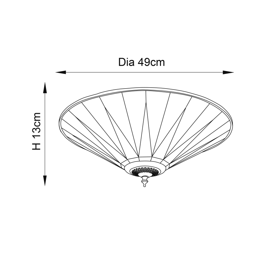 Endon 70240 - Tiffany DARK STAR kattovalaisin, 2 x E27 (max. 40 W), 230 V, halkaisija 49 cm