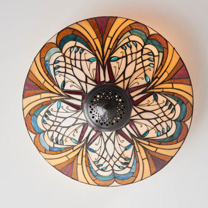 Endon 70241 - Tiffany HECTOR kattovalaisin 2xE27/60W/230V, halkaisija 40 cm