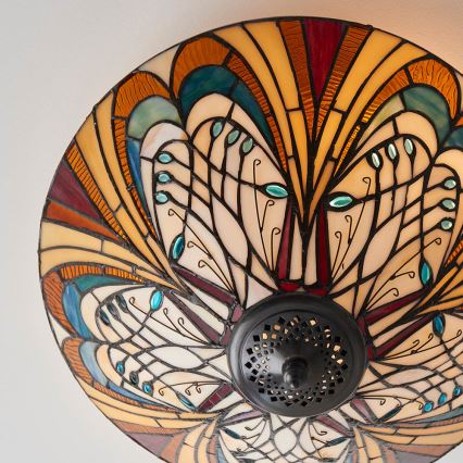 Endon 70241 - Tiffany HECTOR kattovalaisin 2xE27/60W/230V, halkaisija 40 cm