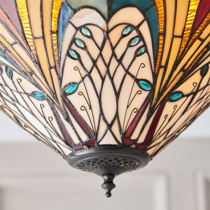 Endon 70241 - Tiffany HECTOR kattovalaisin 2xE27/60W/230V, halkaisija 40 cm