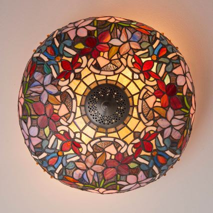Endon 70709 - Tiffany SULLIVAN kattovalaisin 2xE27/60W/230V, halkaisija 40 cm