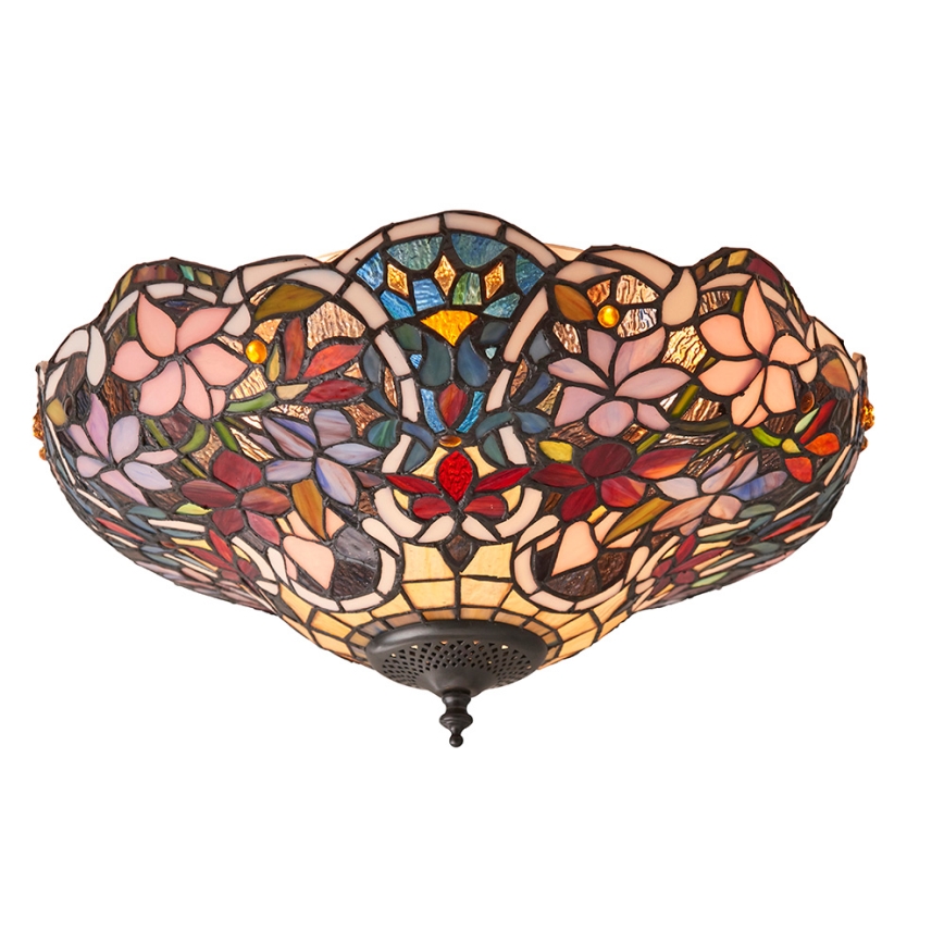 Endon 70709 - Tiffany SULLIVAN kattovalaisin 2xE27/60W/230V, halkaisija 40 cm
