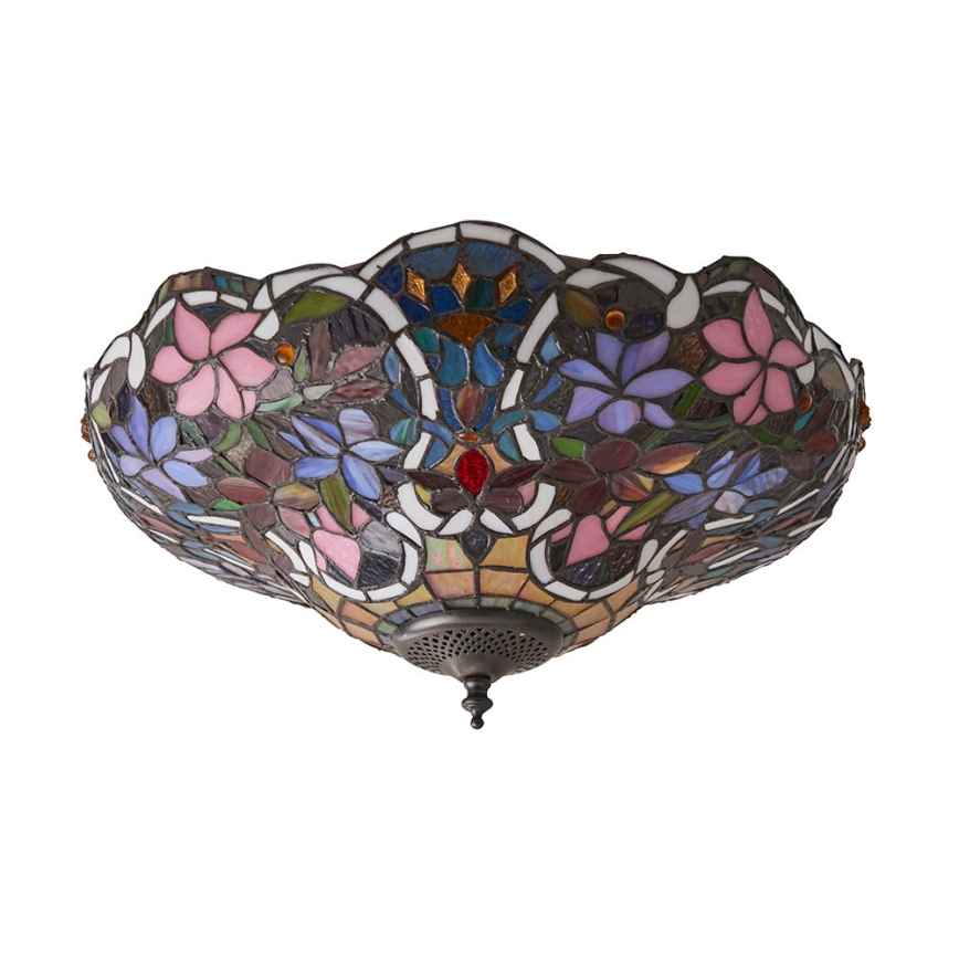 Endon 70709 - Tiffany SULLIVAN kattovalaisin 2xE27/60W/230V, halkaisija 40 cm