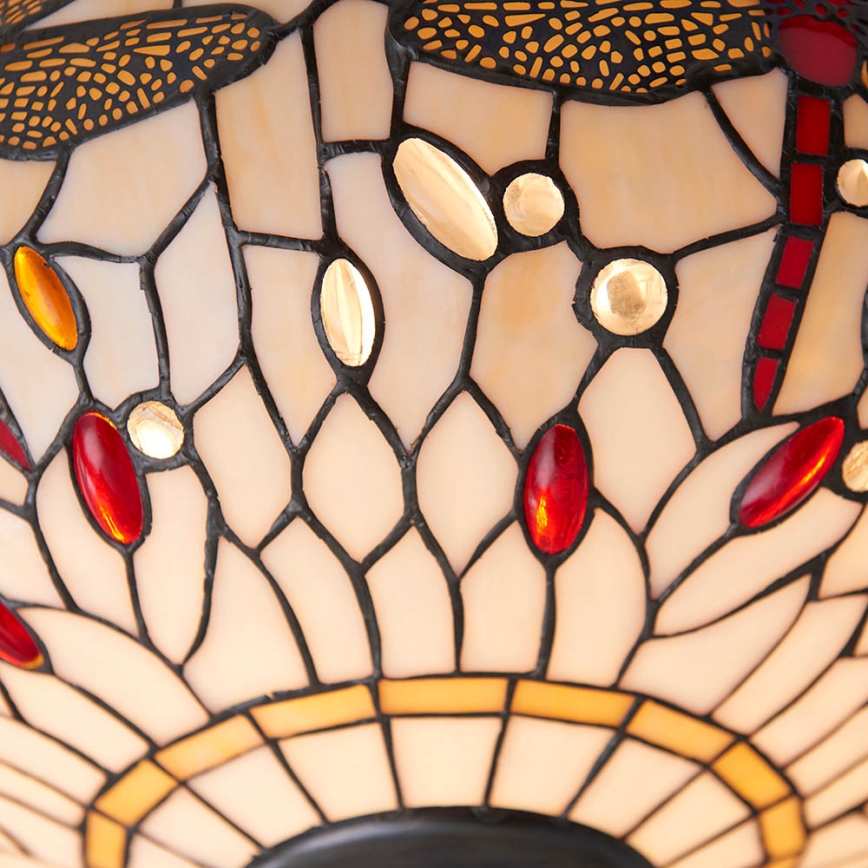 Endon 70723 - Tiffany-kattovalaisin DRAGONFLY 2xE27/60W/230V halkaisija 41 cm
