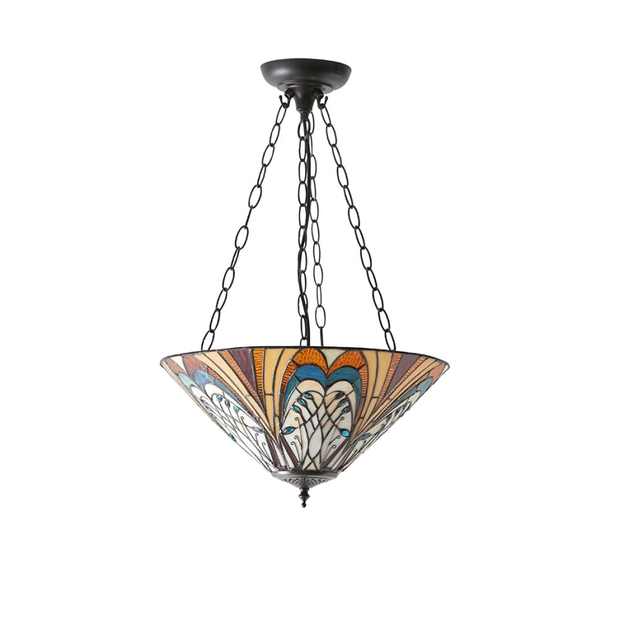 Endon 70750 - Tiffany-tyylinen kattokruunu ketjulla HECTOR 3xE27/60W/230V, halkaisija 40 cm