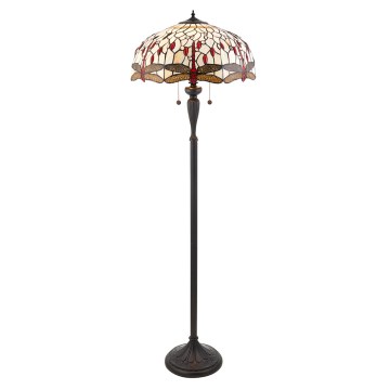 Endon 70940 - Lattiavalaisin Tiffany DRAGONFLY 2xE27/60W/230V halkaisija 50 cm