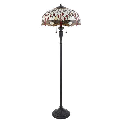 Endon 70940 - Lattiavalaisin Tiffany DRAGONFLY 2xE27/60W/230V halkaisija 50 cm