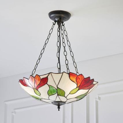 Endon 70946 - Riippuvalaisin ketjulla Tiffany BOTANICA 3xE27/60W/230V Ø 45 cm