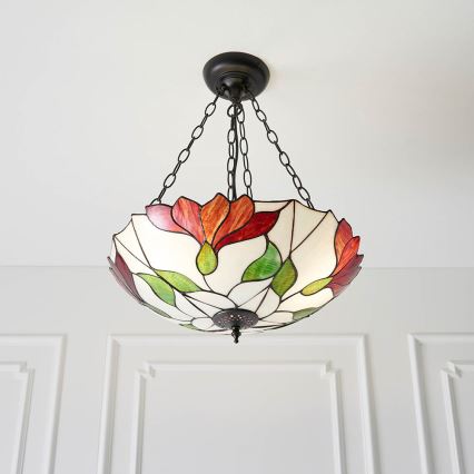 Endon 70946 - Riippuvalaisin ketjulla Tiffany BOTANICA 3xE27/60W/230V Ø 45 cm