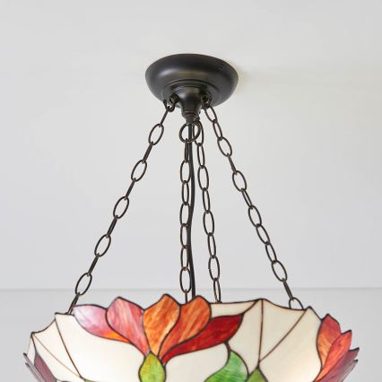 Endon 70946 - Riippuvalaisin ketjulla Tiffany BOTANICA 3xE27/60W/230V Ø 45 cm