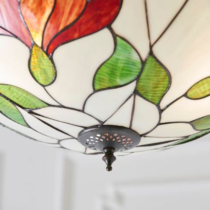 Endon 70946 - Riippuvalaisin ketjulla Tiffany BOTANICA 3xE27/60W/230V Ø 45 cm