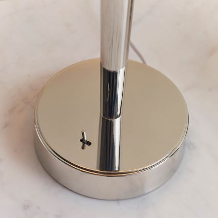 Endon 72175 - Pöytävalaisin USB-portilla SYON 1xE14/40W/230V kiiltävä kromi/beige