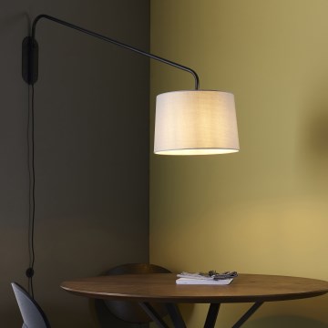 Endon 79380 - Seinävalaisin CARLSON 1xE27/40W/230V harmaa/musta