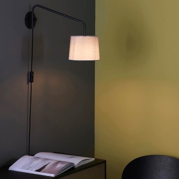 Endon 79500 - Seinävalaisin CARLSON 1xE14/40W/230V harmaa/musta