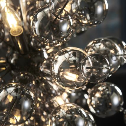 Endon 81583 - JOULES riippuvalaisin köydellä, 9×E14/7W/230V, kiiltävä kromi/savunharmaa