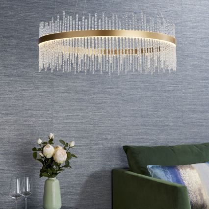 Endon 81908 - LED himmennettävä riippuvalaisin johdolla ADRIEL LED/58W/230V 3000K halkaisija 70 cm kulta/kirkas