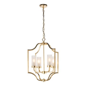 Endon 81914 - Ketjulla roikkuva kattokruunu EDREA 4xE14/6W/230V messinkinen