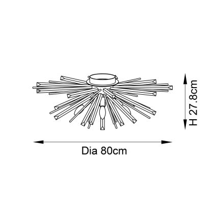Endon 81937 - Kattovalaisin 4xE14/40W/230V, halkaisija 80 cm, kultainen