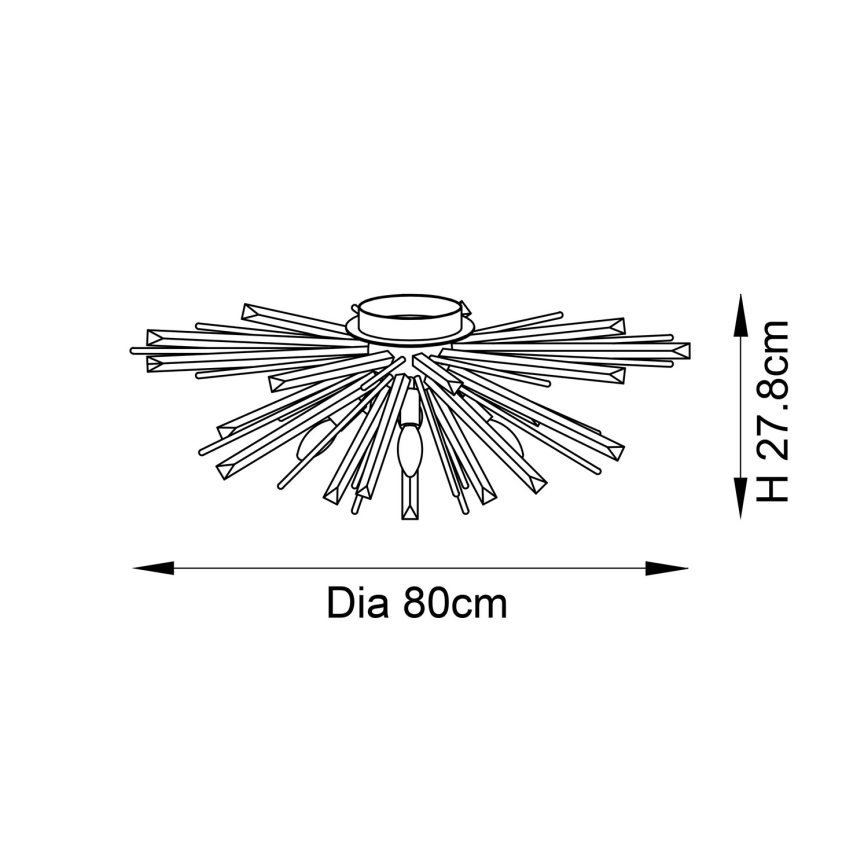 Endon 81937 - Kattovalaisin 4xE14/40W/230V, halkaisija 80 cm, kultainen