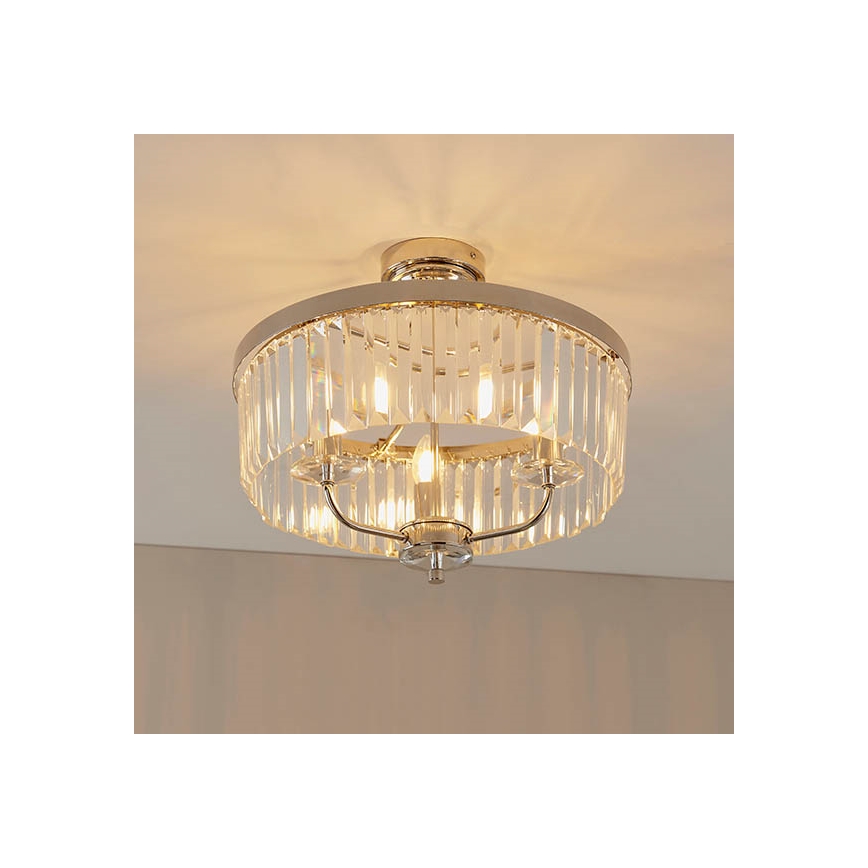 Endon 90264 - Pintakiinnitteinen kattokruunu CHESTERFIELD 3xE14/6W/230V, halkaisija 45 cm, kiiltävä kromi