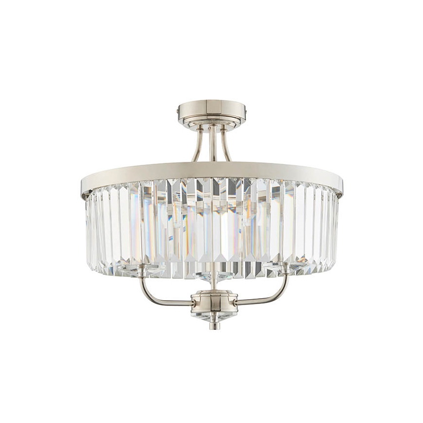 Endon 90264 - Pintakiinnitteinen kattokruunu CHESTERFIELD 3xE14/6W/230V, halkaisija 45 cm, kiiltävä kromi