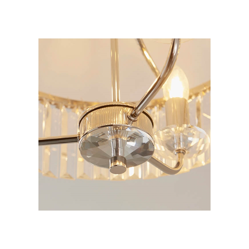 Endon 90264 - Pintakiinnitteinen kattokruunu CHESTERFIELD 3xE14/6W/230V, halkaisija 45 cm, kiiltävä kromi