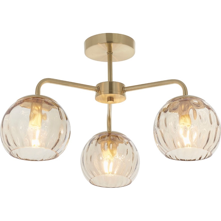 Endon 91968 - Pintakiinnitteinen kattovalaisin DIMPLE 3xE14/25W/230V kultainen/savuinen beige