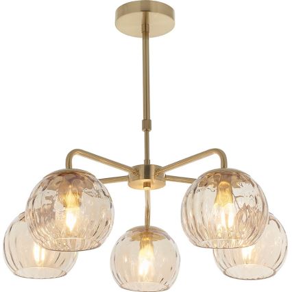 Endon 91969 - DIMPLE varrellinen kattokruunu 5xE14/25W/230V, kultainen