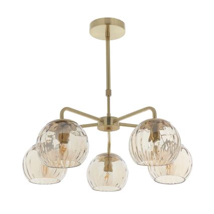 Endon 91969 - DIMPLE varrellinen kattokruunu 5xE14/25W/230V, kultainen