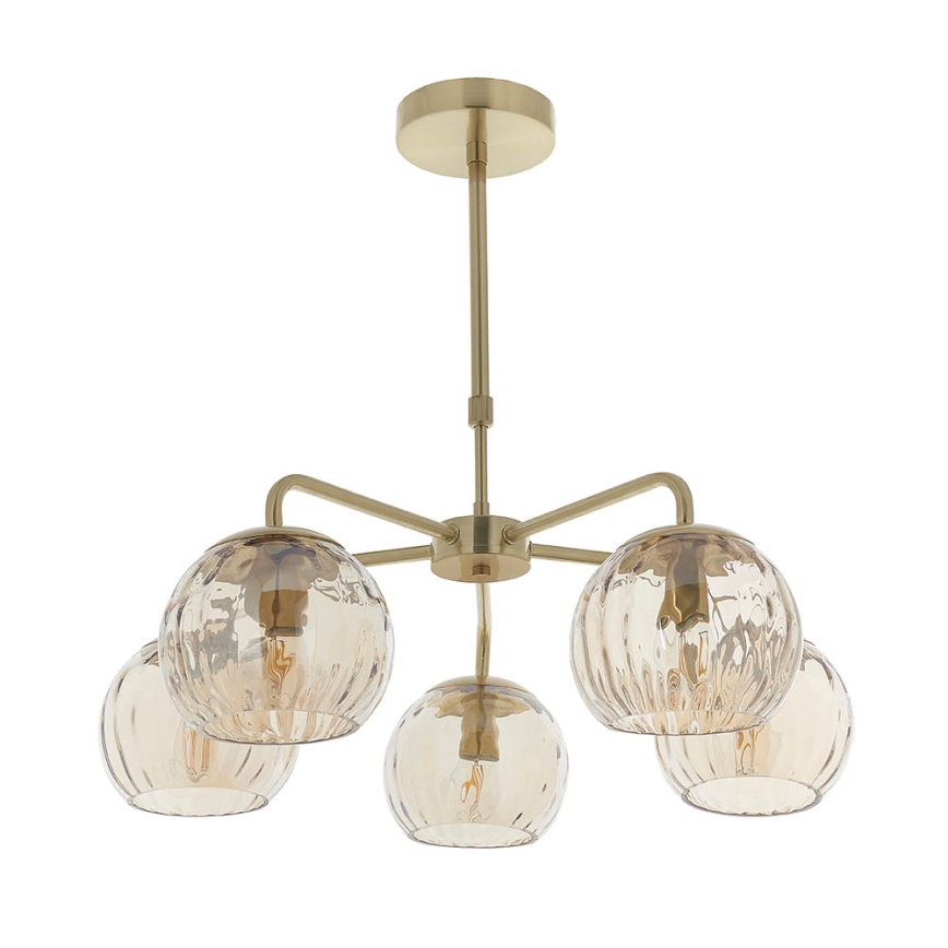 Endon 91969 - DIMPLE varrellinen kattokruunu 5xE14/25W/230V, kultainen