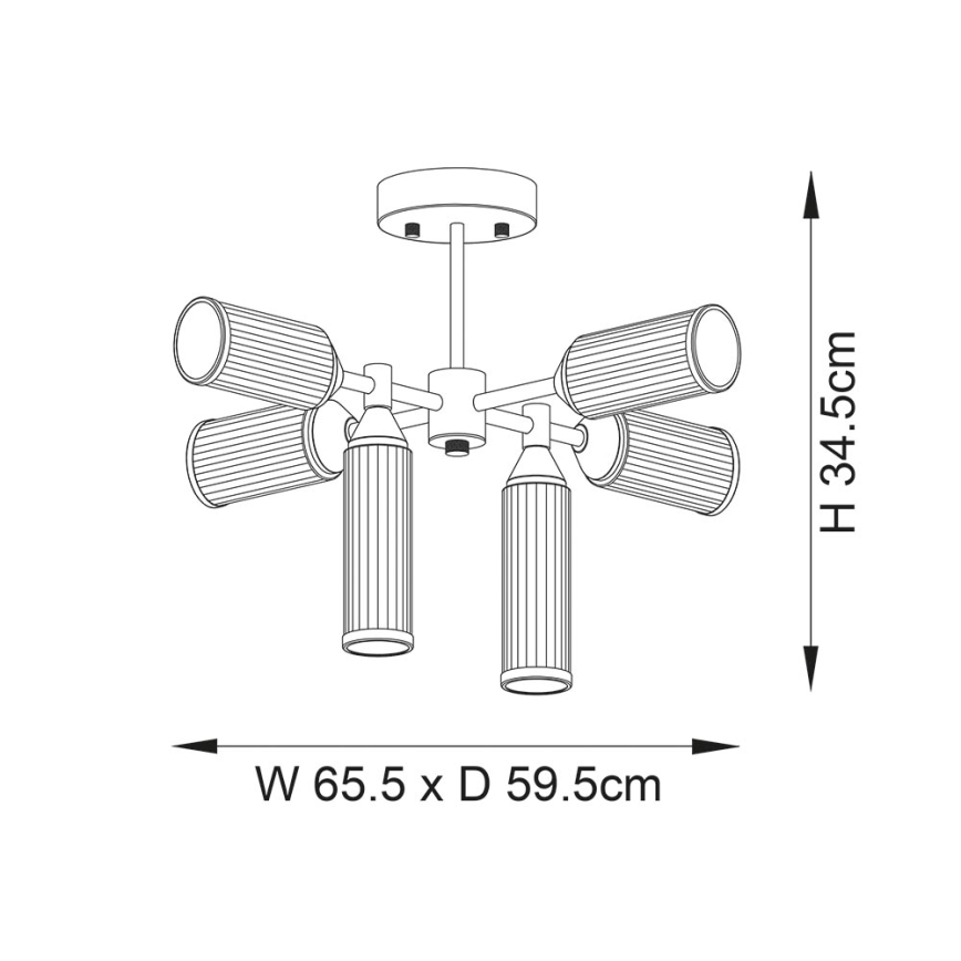 Endon 92213 - Kattokruunu varrella TOUR 6xG9/3W/230V, messinki