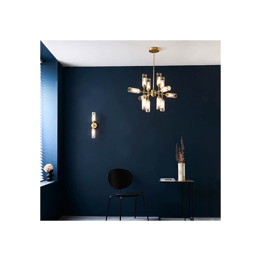 Endon 92214 - TOUR kattokruunu varrella 12xG9/3W/230V, messinki