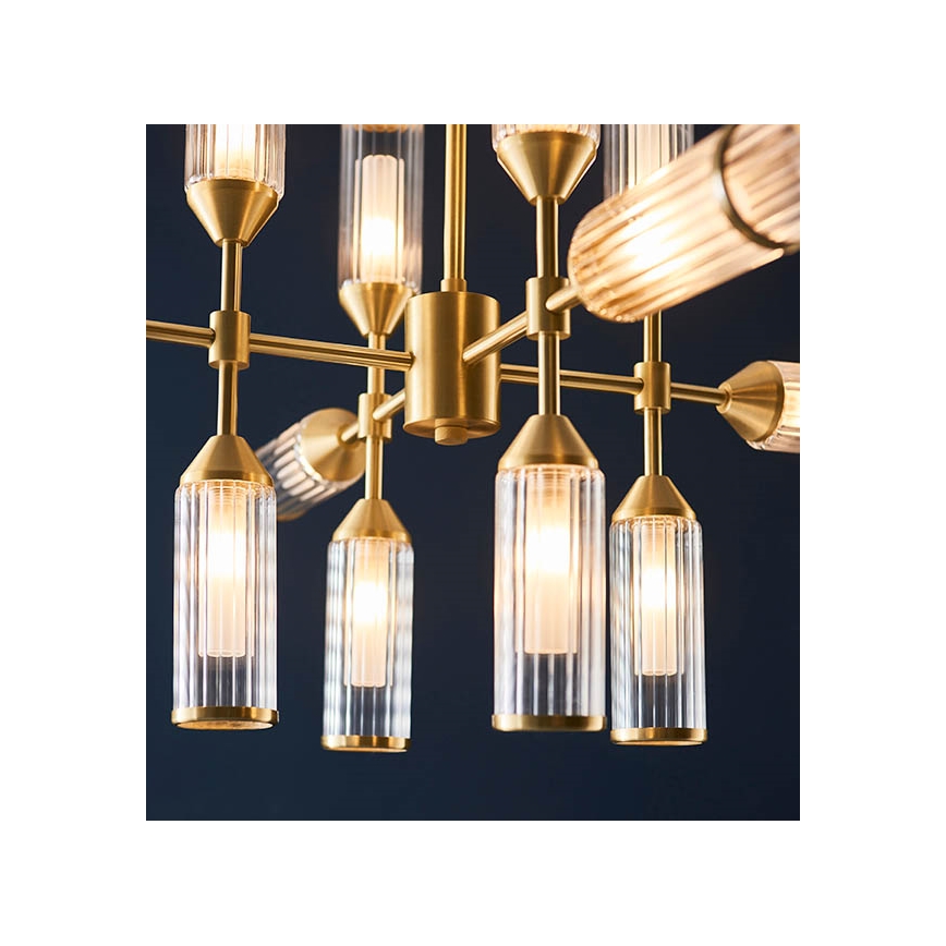 Endon 92214 - TOUR kattokruunu varrella 12xG9/3W/230V, messinki