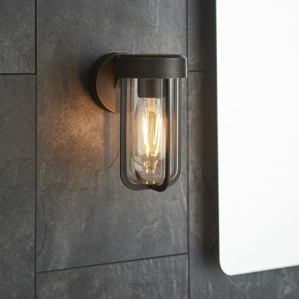 Endon 92857 - Kylpyhuoneen seinävalaisin 1xE27/6W/230V IP44 pronssi/musta