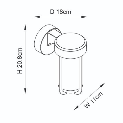 Endon 92859 - Kylpyhuoneen seinävalaisin 1xE27/6W/230V IP44 musta