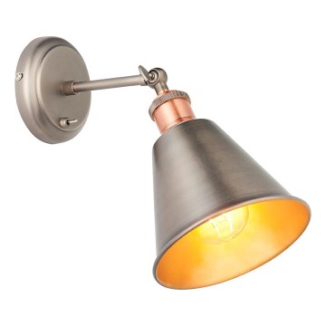 Endon 92866 - Seinään asennettava kohdevalaisin HAL 1xE27/10W/230V mattakromi/kupari