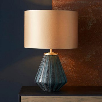 Endon 93059 - Pöytälamppu ALYSSIA 1xE27/10W/230V kultainen/sininen