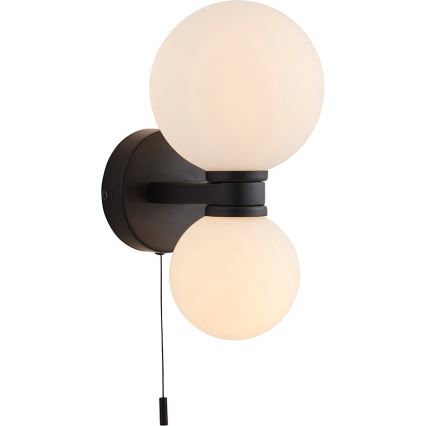 Endon 93523 - Kylpyhuoneen seinävalaisin PULSA 2xG9/3W/230V IP44 musta/valkoinen