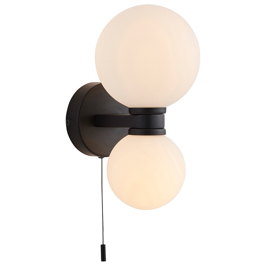 Endon 93523 - Kylpyhuoneen seinävalaisin PULSA 2xG9/3W/230V IP44 musta/valkoinen