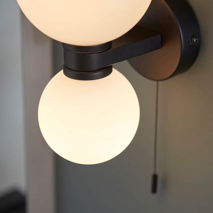 Endon 93523 - Kylpyhuoneen seinävalaisin PULSA 2xG9/3W/230V IP44 musta/valkoinen
