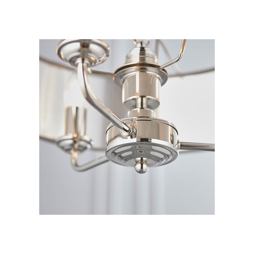 Endon 94377 - Kattokruunu ketjussa HIGHCLERE 3xE14/40W/230V harmaa/kiiltävä kromi halkaisija 45 cm