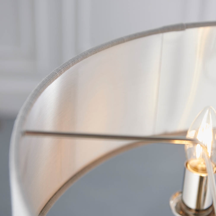 Endon 94377 - Kattokruunu ketjussa HIGHCLERE 3xE14/40W/230V harmaa/kiiltävä kromi halkaisija 45 cm