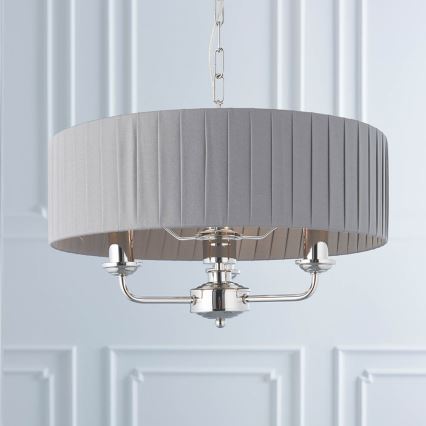 Endon 94394 - Kattokruunu ketjussa HIGHCLERE 3xE14/40W/230V tumma/kiiltävä kromi halkaisija 45 cm