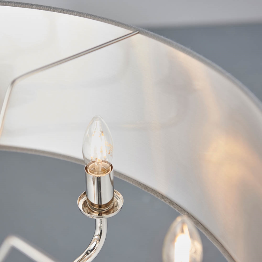 Endon 94415 - Kattokruunu ketjussa HIGHCLERE 8xE14/40W/230V harmaa/kiiltävä kromi halkaisija 70 cm