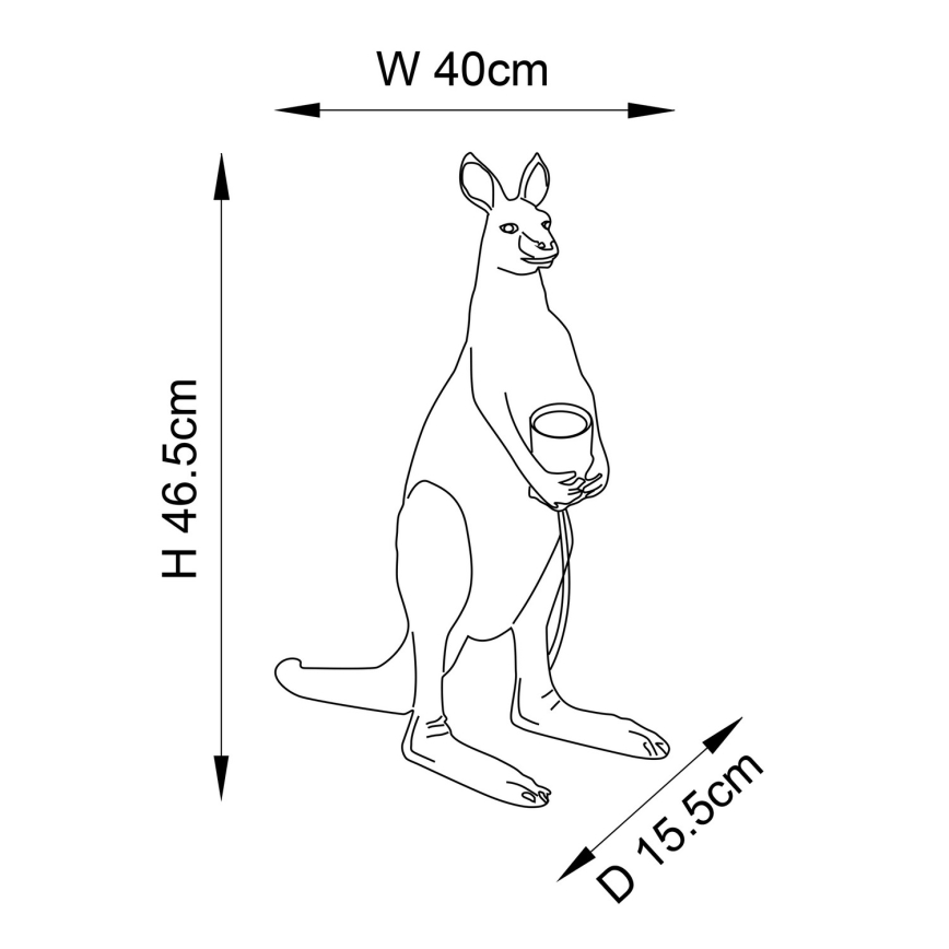 Endon 95075 - Pöytälamppu KANGAROO 1xE27/10W/230V kultainen