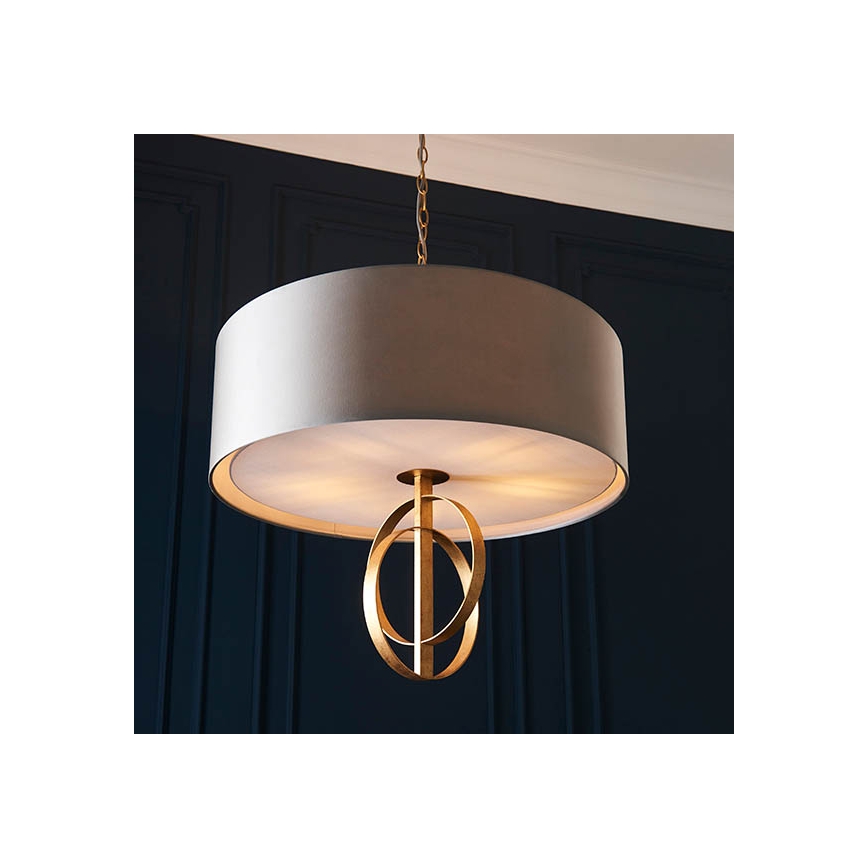 Endon 95211 - Ketjulla roikkuva kattokruunu 5×E27/10W/230V, Ø 70 cm, harmaa/messinki