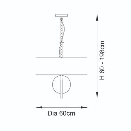 Endon 95212 - Ketjulla ripustettava kattokruunu 3xE27/10W/230V halkaisija 60 cm harmaa/messinki