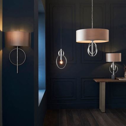 Endon 95215 - Kattokruunu ketjulla 5xE27/10W/230V halkaisija 70 cm harmaa