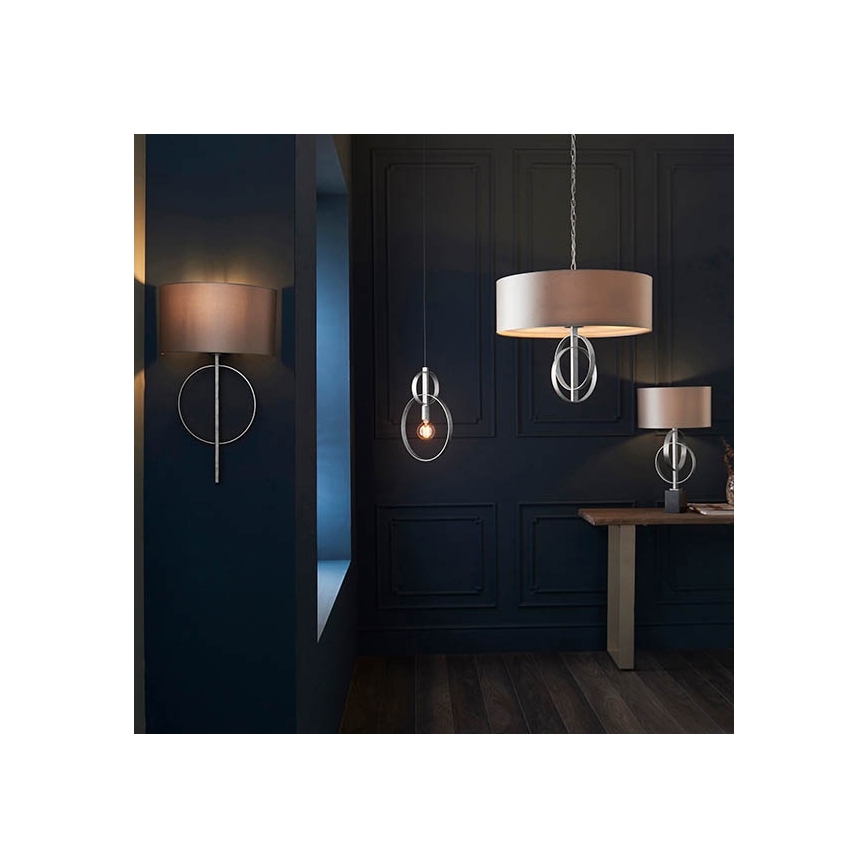 Endon 95215 - Kattokruunu ketjulla 5xE27/10W/230V halkaisija 70 cm harmaa